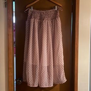 Pink polkadot, long skirt